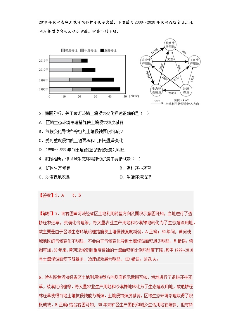 2019--2023年高考地理分类汇编专题13区域可持续发展03