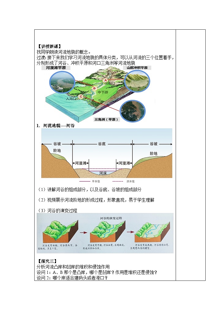 2.1主要地貌的景观特点—河流地貌 教案2022-2023学年高中地理中图版（2019）必修一03
