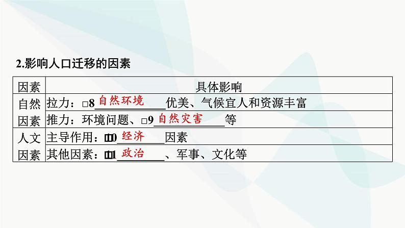 2024届高考地理一轮复习第八章人口第二节人口迁移课件第6页