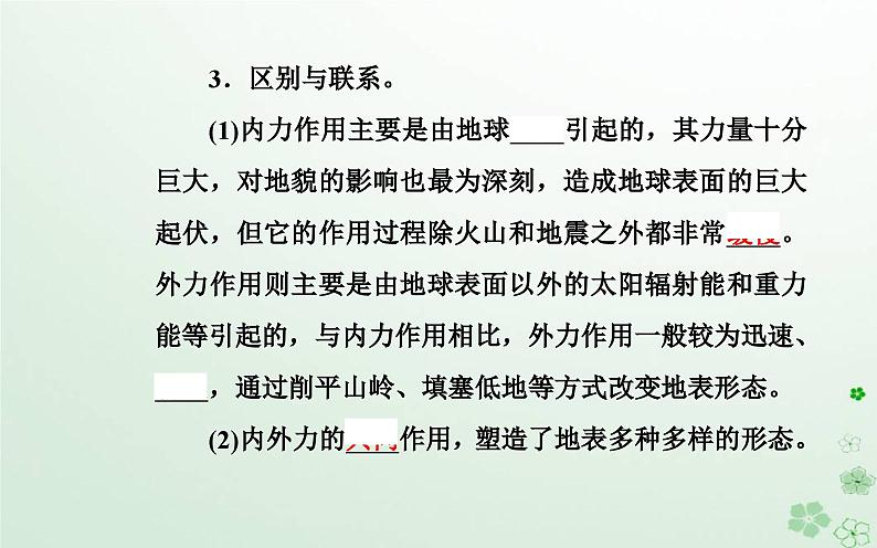 新教材2023高中地理第二章地表形态的变化第一节地表形态变化的内外力作用第1课时内力作用及其对地表形态的影响课件中图版选择性必修104