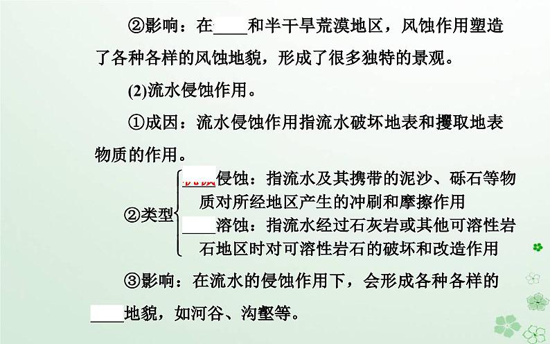 新教材2023高中地理第二章地表形态的变化第一节地表形态变化的内外力作用第2课时外力作用及其对地表形态的影响课件中图版选择性必修107