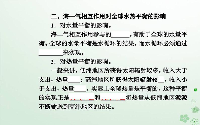 新教材2023高中地理第四章地球上水的运动与能量交换第三节海__气相互作用及其影响课件中图版选择性必修106