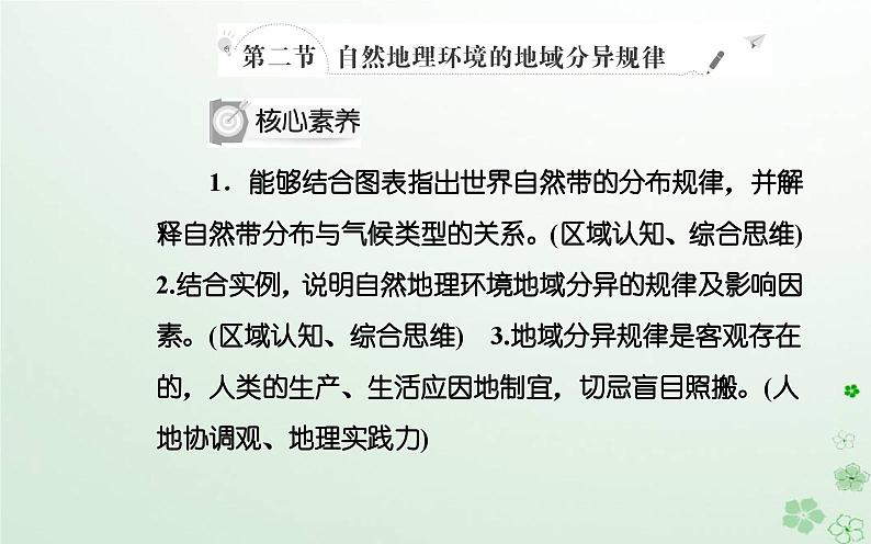 新教材2023高中地理第五章自然地理环境的整体性和地域分异规律第二节自然地理环境的地域分异规律课件中图版选择性必修102