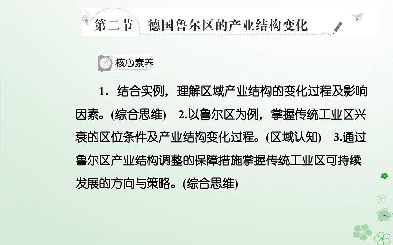 新教材2023高中地理第二章区域发展第二节德国鲁尔区的产业结构变化课件中图版选择性必修202