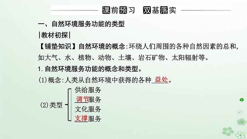 新教材2023高中地理第一章自然环境与人类社会第一节自然环境的服务功能课件新人教版选择性必修303