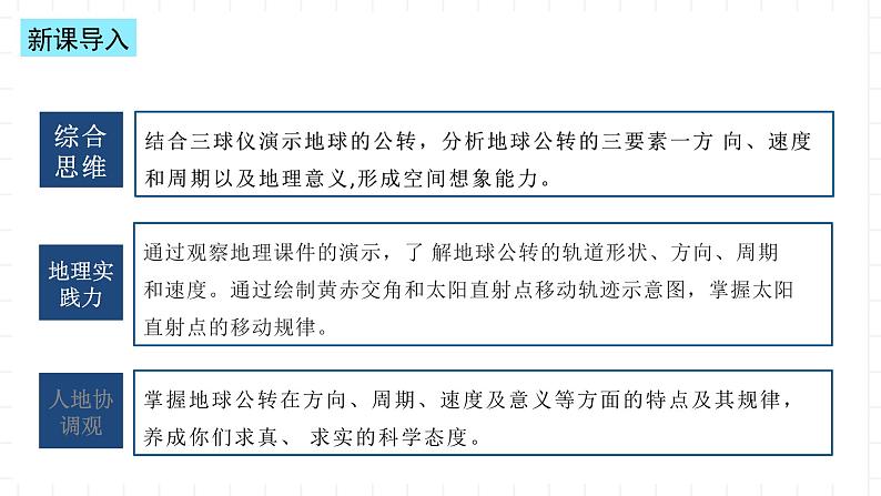 新湘教版地理高中选择性必修一 1.2《地球的公转》课件第3页