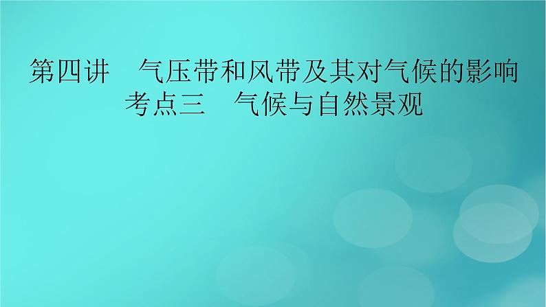 新高考适用2024版高考地理一轮总复习第1部分自然地理第3章地球上的大气第4讲气压带和风带及其对气候的影响考点3气候与自然景观课件02