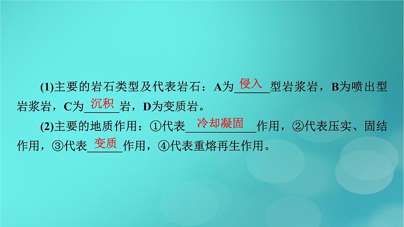 新高考适用2024版高考地理一轮总复习第1部分自然地理第5章地貌与地表形态的塑造第2讲塑造地表形态的力量考点3岩石圈的物质循环课件08