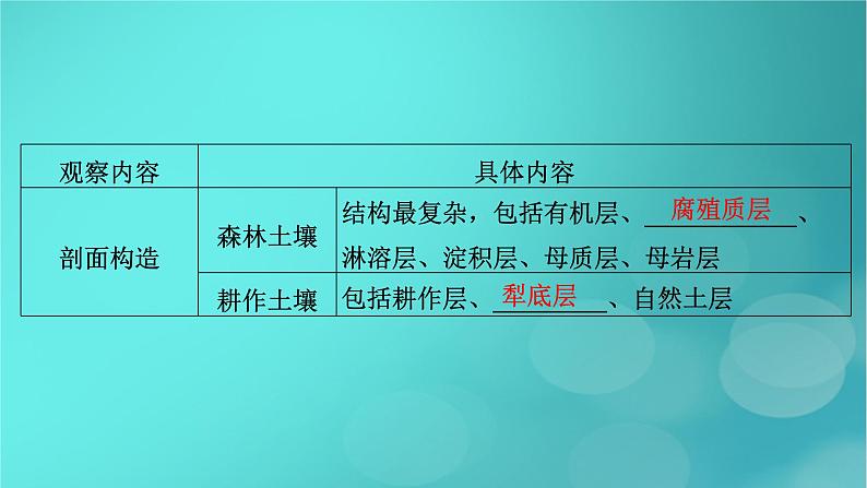 新高考适用2024版高考地理一轮总复习第1部分自然地理第6章自然环境的整体性与差异性第1讲植被与土壤考点2土壤课件07