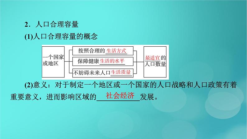 新高考适用2024版高考地理一轮总复习第2部分人文地理第1章人口第1讲人口分布和人口容量考点2人口容量课件第8页