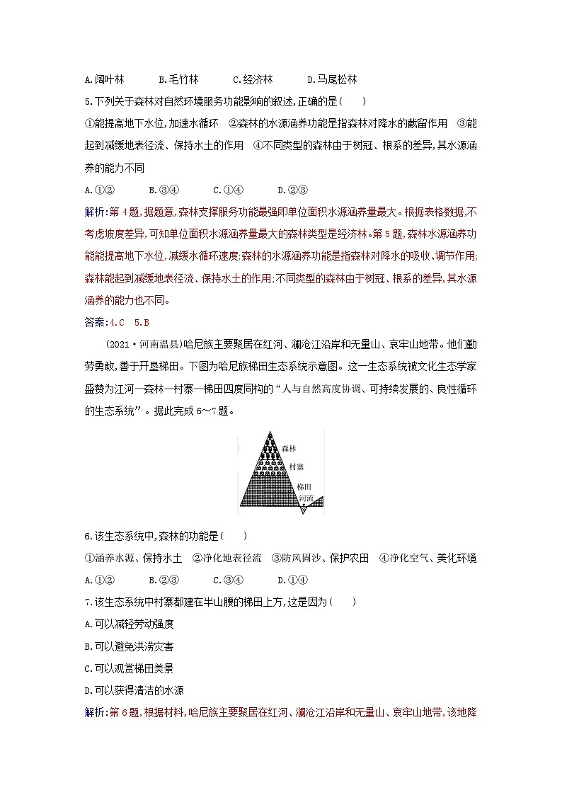 新教材2023高中地理第一章自然环境与人类社会第一节自然环境的服务功能同步测试新人教版选择性必修3第2页