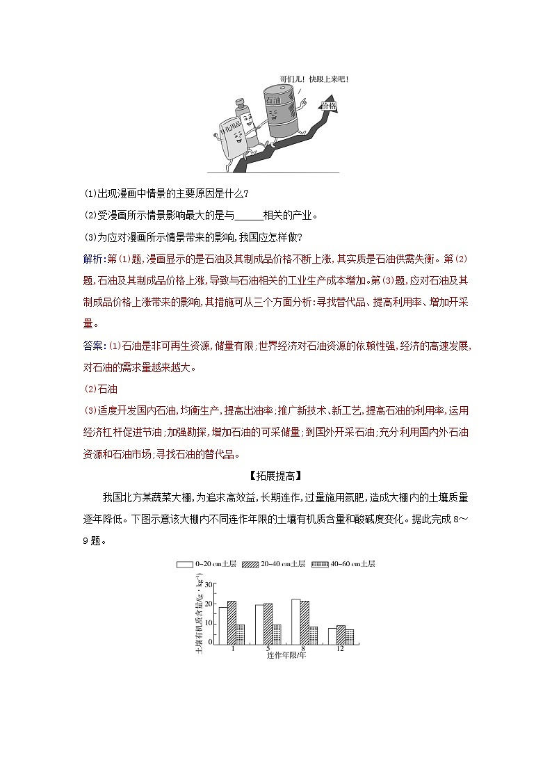 新教材2023高中地理第一章自然环境与人类社会第二节自然资源及其利用同步测试新人教版选择性必修303