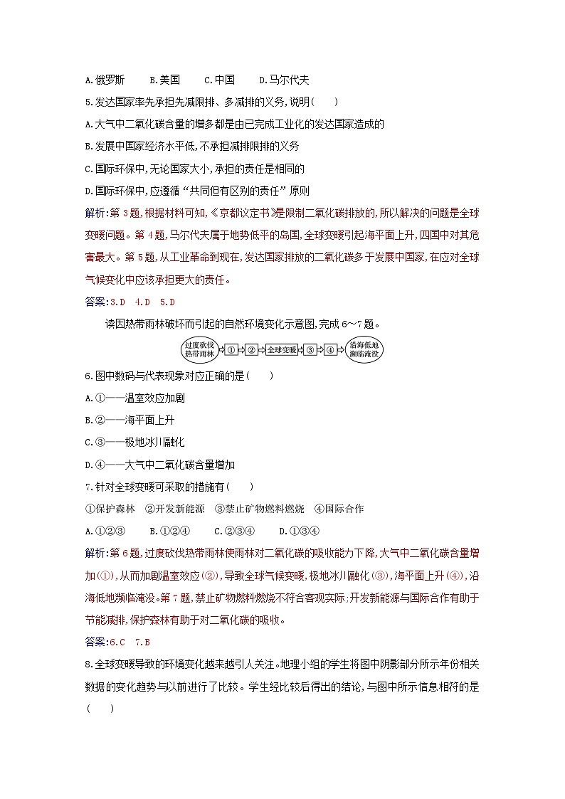 新教材2023高中地理第四章保障国家安全的资源环境战略与行动第三节国际合作同步测试新人教版选择性必修302