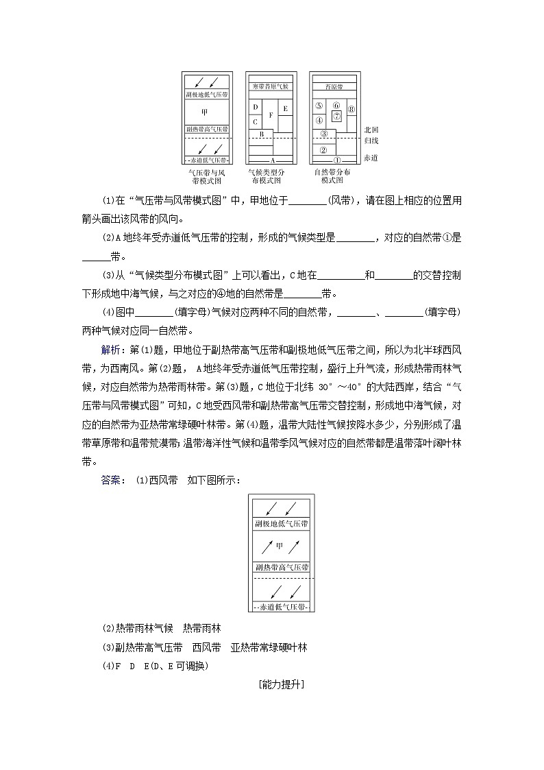 新教材2023高中地理第五章自然地理环境的整体性和地域分异规律第二节自然地理环境的地域分异规律同步测试中图版选择性必修103