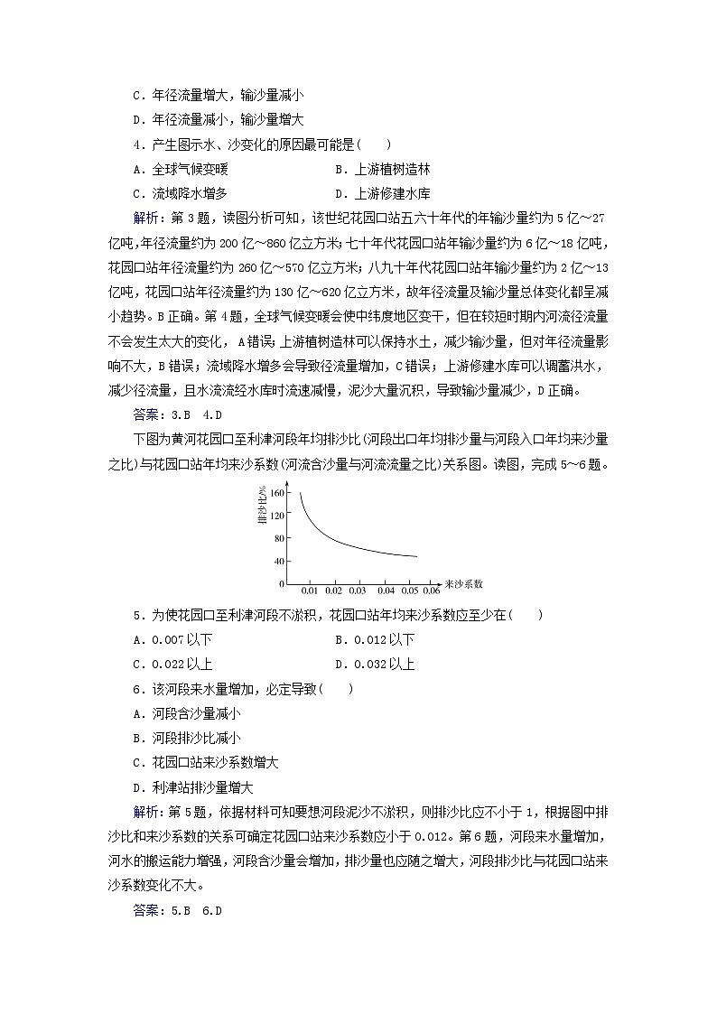 新教材2023高中地理第三章区域协调第三节黄河流域内部协作同步测试中图版选择性必修202