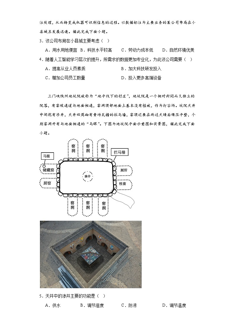 2023届山东省滕州市第一中学高考三模地理试题（含解析）02