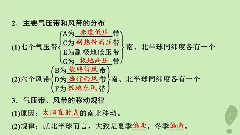 2024版高考地理一轮总复习第2章地球上的大气第4节气压带和风带课件04