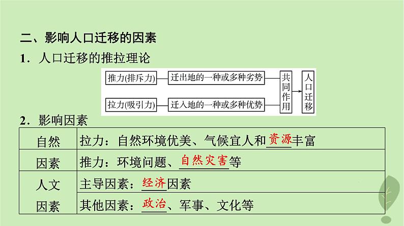 2024版高考地理一轮总复习第7章人口第2节人口迁移课件第6页