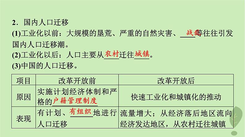 2024版高考地理一轮总复习第7章人口第2节人口迁移课件第8页