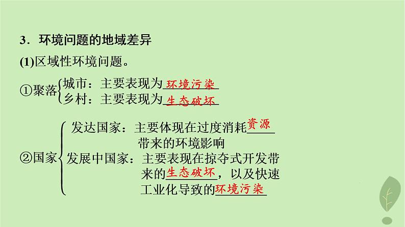 2024版高考地理一轮总复习第11章环境与发展第1节人类面临的主要环境问题走向人地协调__可持续发展课件07