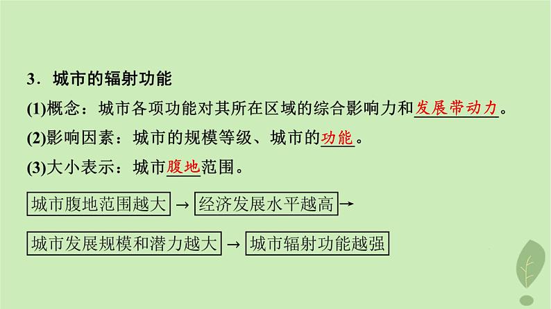 2024版高考地理一轮总复习第14章城市产业与区域发展第1节城市的辐射功能课件05