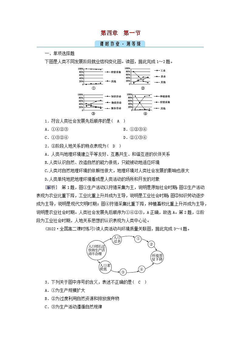 新教材2023年高中地理第4章保障国家安全的资源环境战略与行动第1节走向生态文明课时作业新人教版选择性必修301