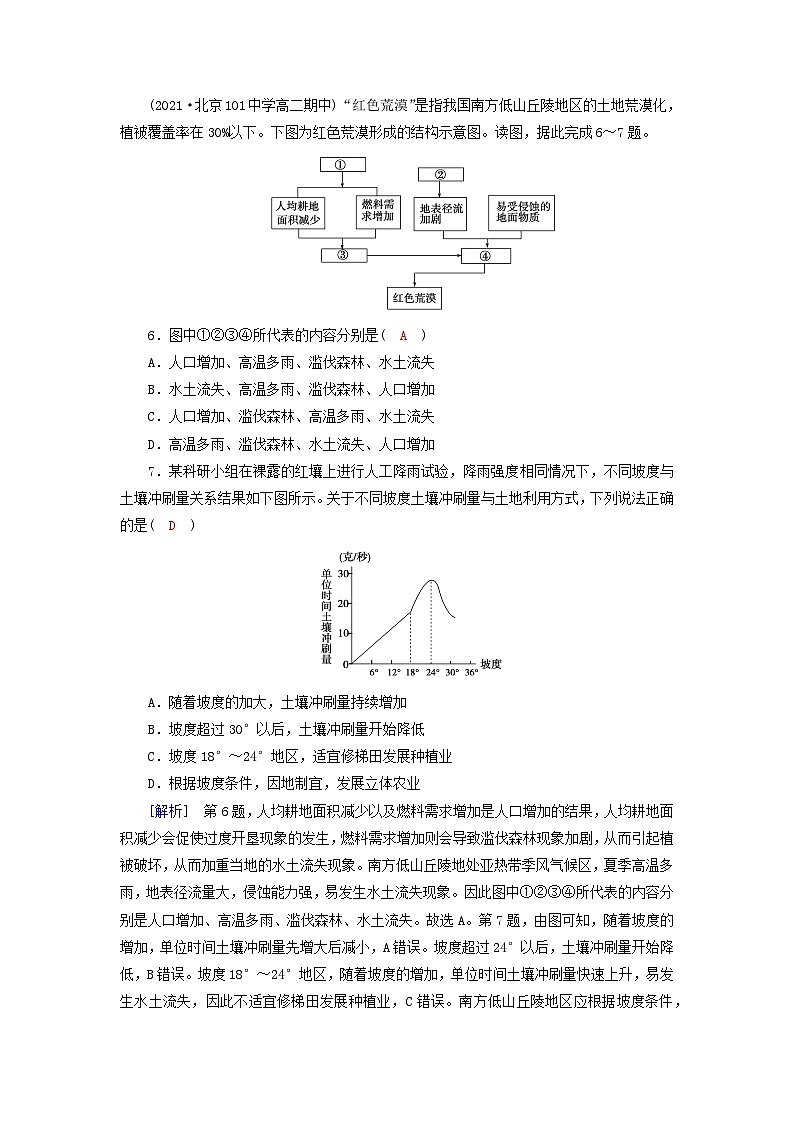 新教材2023年高中地理第2章资源环境与区域发展第2节生态脆弱课时作业新人教版选择性必修203