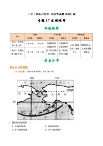 十年(14-23)高考地理真题分项汇编专题17 区域地理（2份打包，原卷版+解析版）