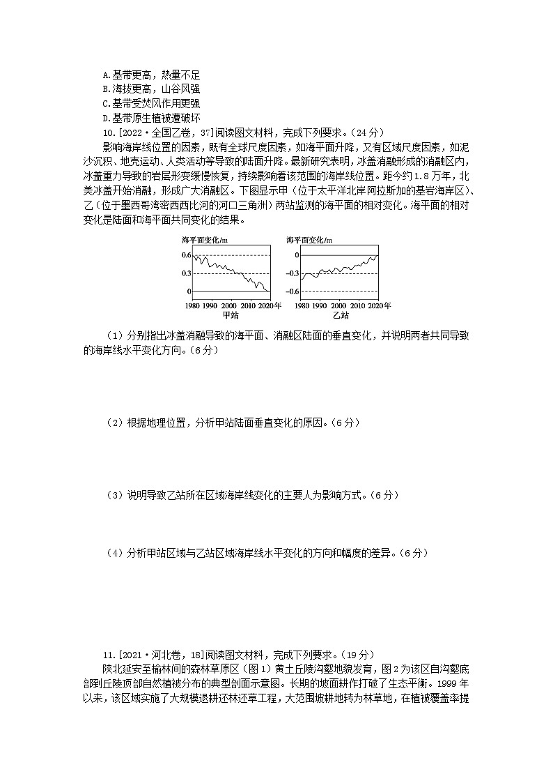 2024版新教材高考地理全程一轮总复习第一部分自然地理高考真题专练09第九章自然环境的整体性与差异性新人教版第3页