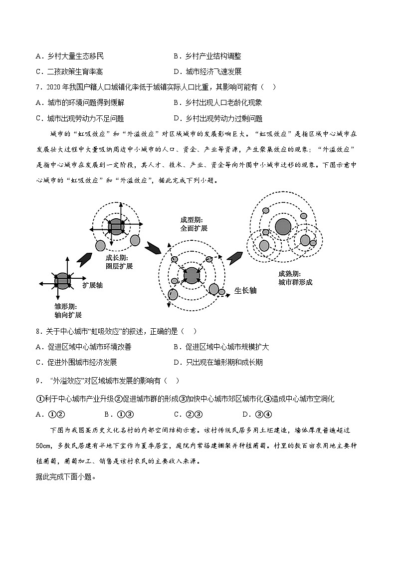 中图版2019 高中地理 必修第二册  第二章《乡村和城镇》检测题（Word版含答案）03
