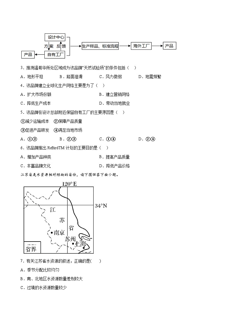 中图版2019 高中地理 选修2 第三章《区域协调》检测题（Word版含答案）.202