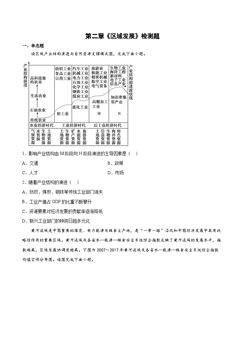 中图版2019 高中地理 选修2 第二章《区域发展》检测题（Word版含答案）.101