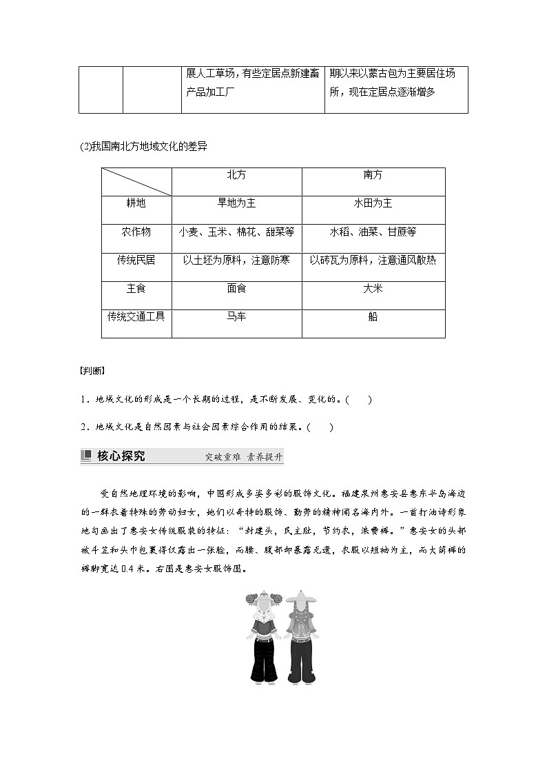 鲁教版2019 高中地理 必修第二册 第二节　地域文化与城乡景观  学案（含答案）第2页