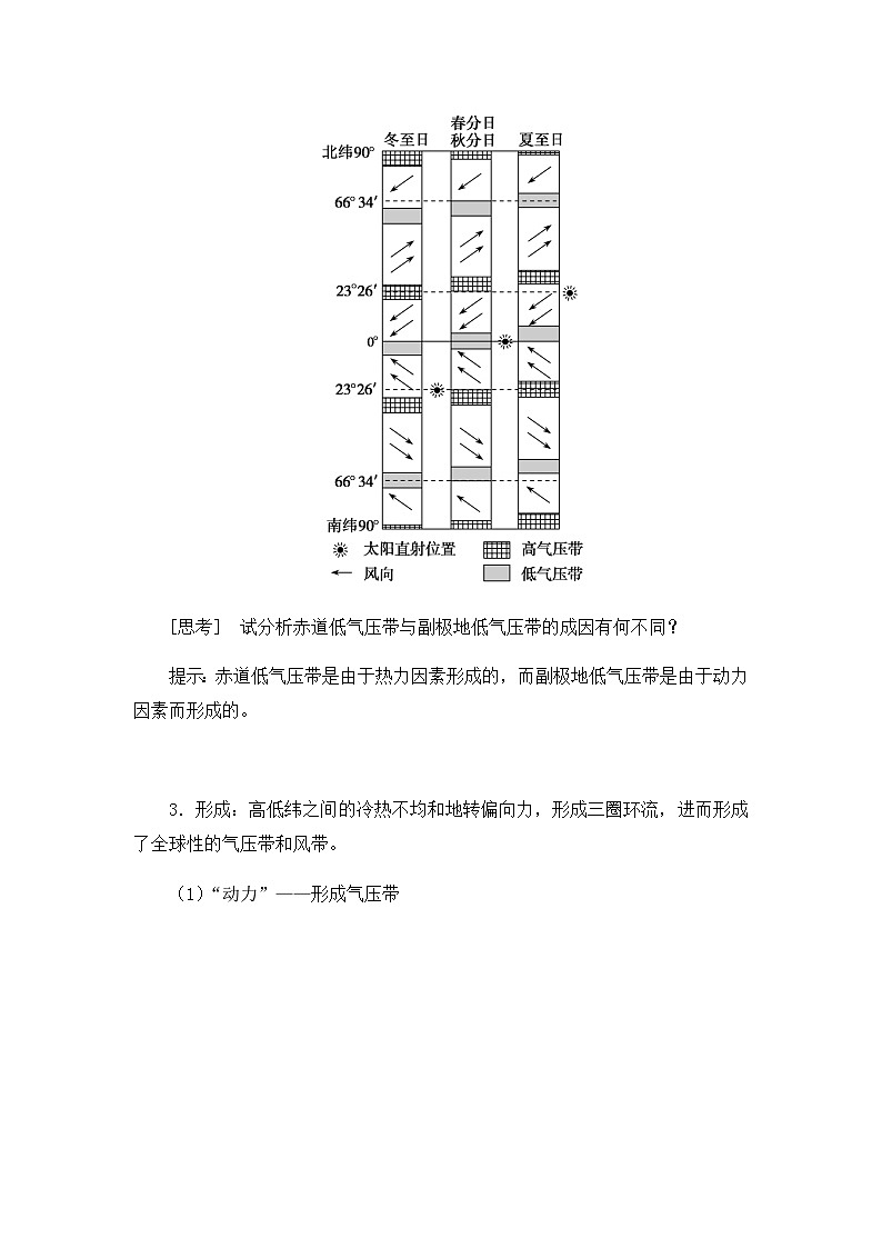 鲁教版（2019）高中地理 选修一 3.2 气压带、风带与气候 教案03