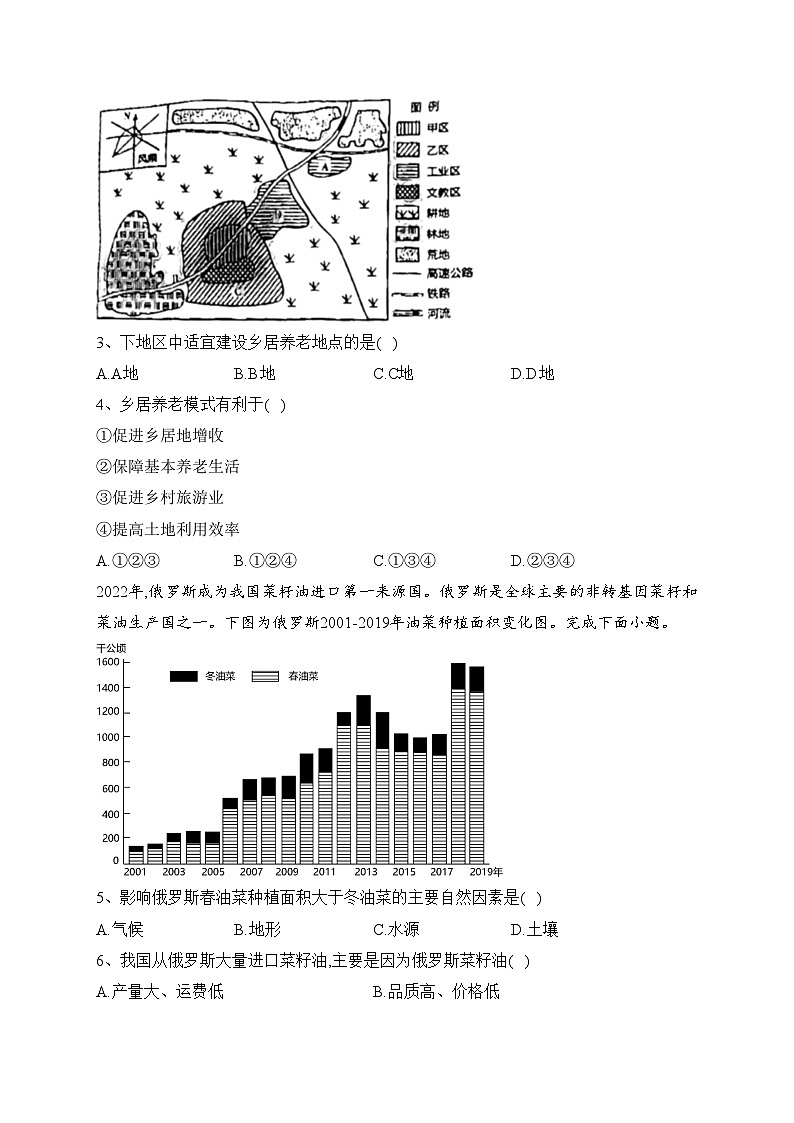 辽宁省葫芦岛市普通高中2022-2023学年高一下学期期末教学质量监测地理试卷（含答案）02