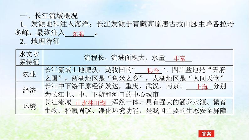 2024版新教材高考地理全程一轮总复习第三部分区域发展第十八章区域合作第79课时长江流域协作开发与环境保护课件湘教版04
