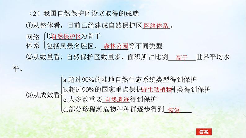 2024版新教材高考地理全程一轮总复习第四部分资源环境与国家安全第二十章生态环境保护与国家安全第88课时自然保护区与生态安全课件湘教版第6页