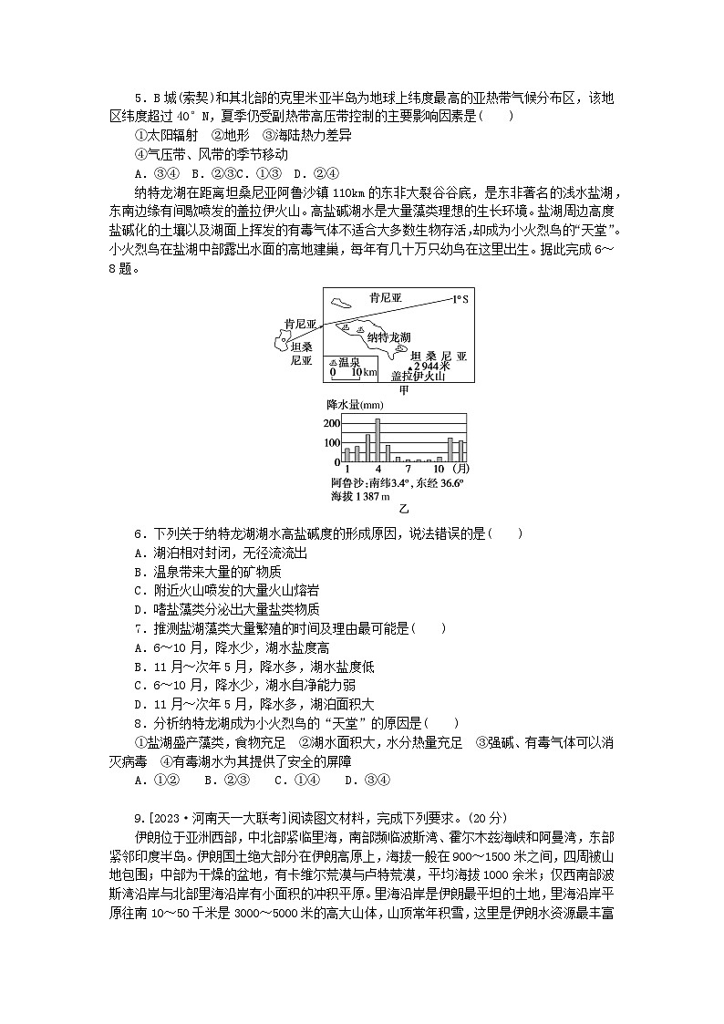 2024版新教材高考地理全程一轮总复习课时作业92西亚非洲湘教版02