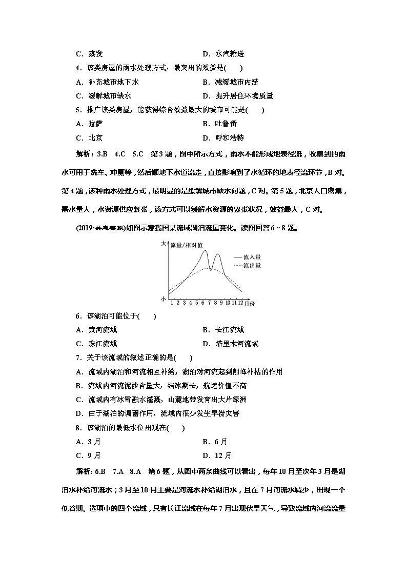 高考地理一轮复习课时跟踪检测：（13） 水循环 Word版含解析第2页
