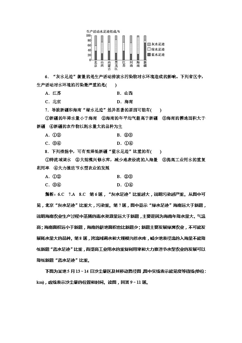 高考地理一轮复习课时跟踪检测：（19） 自然资源与人类活动 自然灾害对人类的危害 Word版含解析第3页