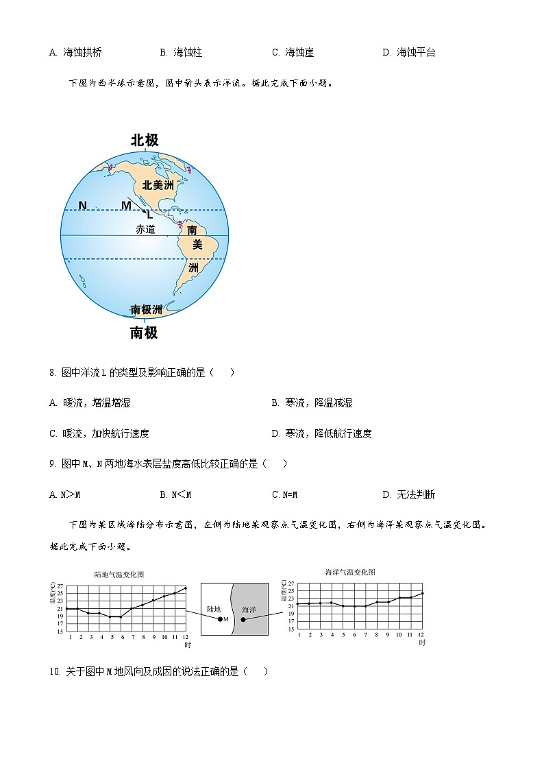 2022-2023学年度浙江省宁波市高一上学期期末地理试题03