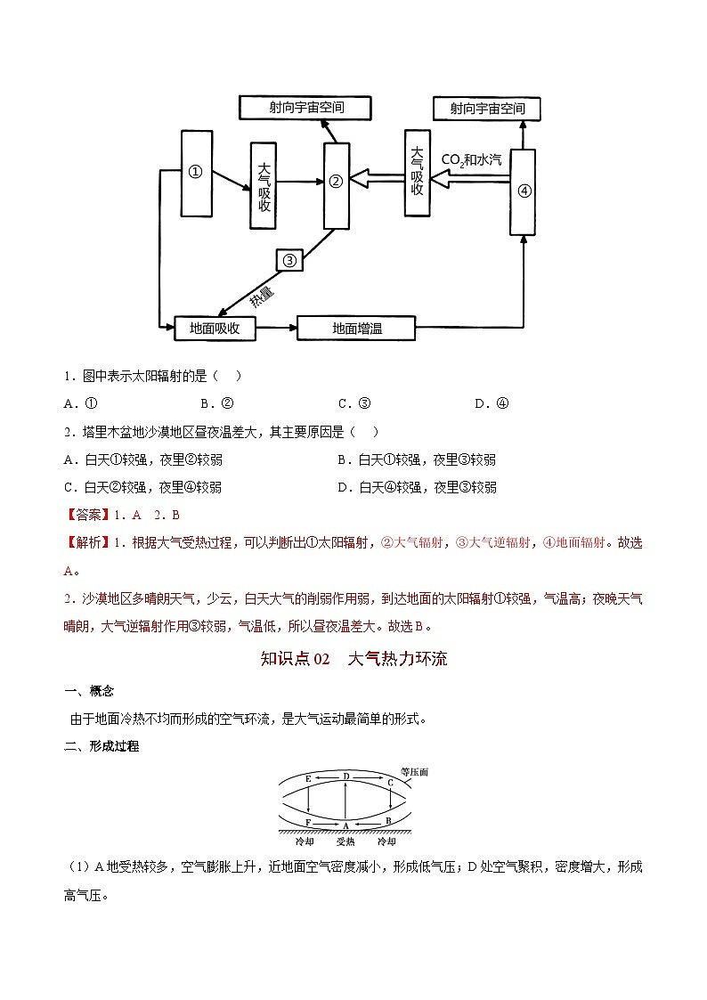 【同步讲义】高中地理（人教版2019）必修第一册--2.2《大气受热过程和大气运动》讲义03