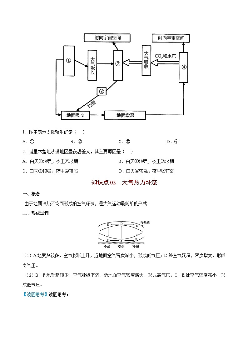 【同步讲义】高中地理（人教版2019）必修第一册--2.2《大气受热过程和大气运动》讲义03