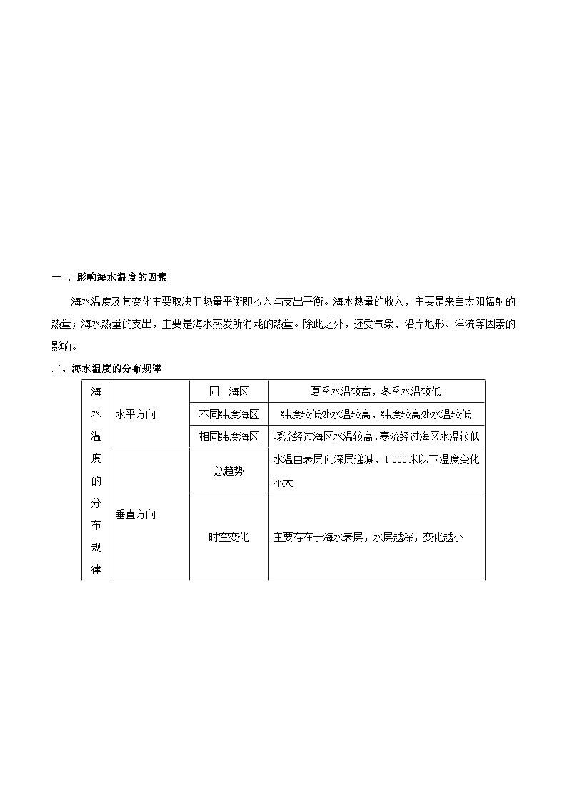 【同步讲义】高中地理（人教版2019）必修第一册--3.2《海水的性质》讲义02