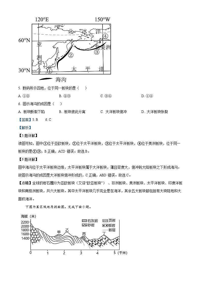 浙江省台州市2022-2023学年高二地理上学期期末试题（Word版附解析）第3页