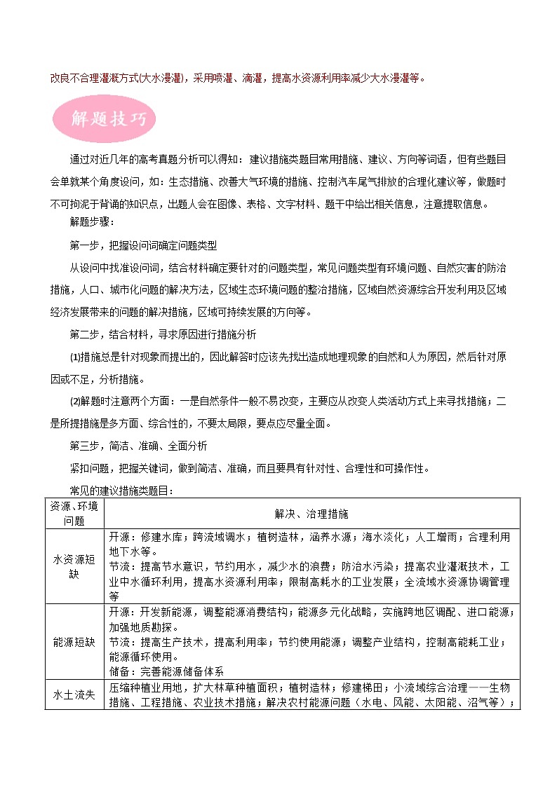 专题19 建议措施类-【大题精做】冲刺2023年高考地理大题突破+限时集训（全国通用）（解析版）第3页