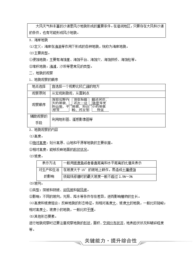 2024版高考地理一轮总复习第4章地表形态的塑造第1节常见地貌类型地貌的观察教师用书第2页