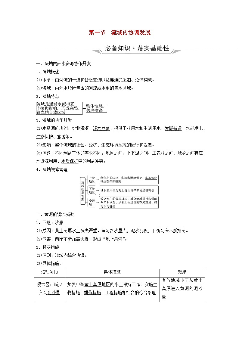 2024版高考地理一轮总复习第15章区际联系与区域协调发展第1节流域内协调发展教师用书01