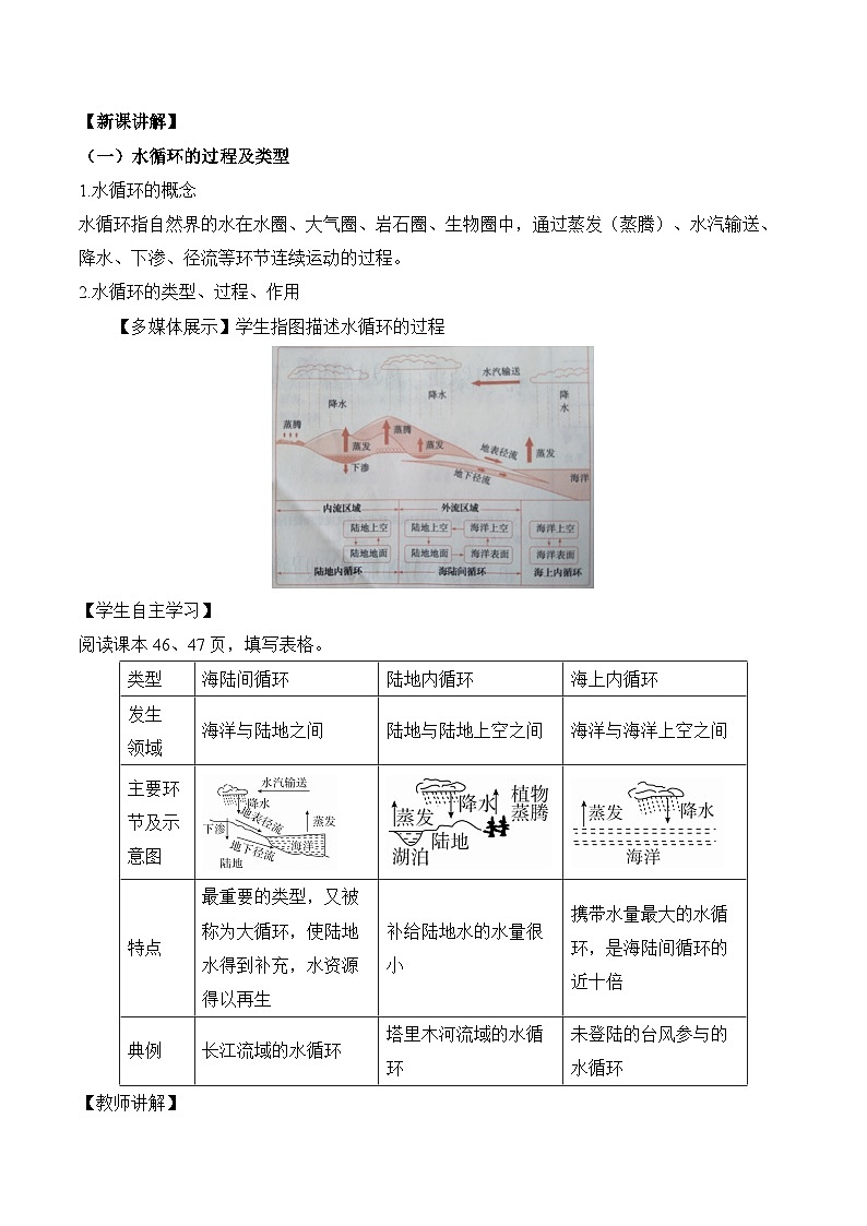 3.1 水循环（教案）——2023-2024学年高中地理人教版（2019）必修第一册第2页