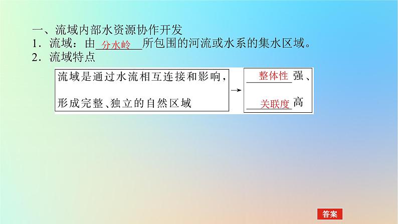 2024版新教材高考地理全程一轮总复习第三部分区域发展第十九章区际联系与区域协调发展第77课时流域内协调发展课件新人教版04